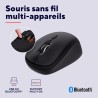 Trust yuki souris sans fil silencieuse bleutooth + 2.4ghz avec pile pour gauchers et droitiers, 75% plastique recyclé, souris bl