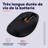 Trust yuki souris sans fil silencieuse bleutooth + 2.4ghz avec pile pour gauchers et droitiers, 75% plastique recyclé, souris bl