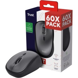 Trust Yvi+ 60 Pack - 60x Souris sans Fil Silencieuse avec Conception Durable, pour Gauchers et Droitiers, Récepteur USB Stockabl