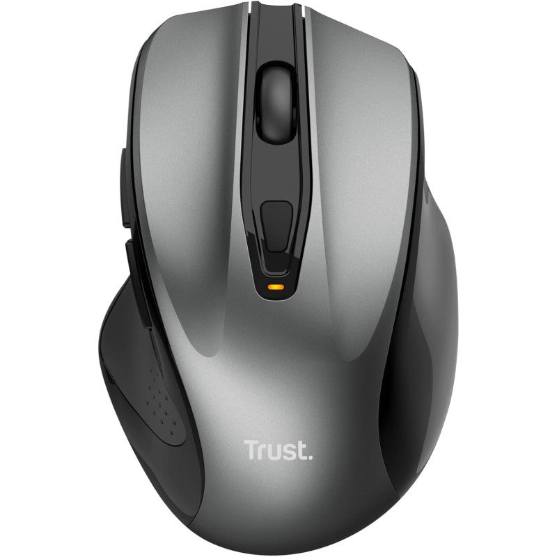 Trust Nito Souris sans Fil avec Repose-Pouce, Souris Ergonomique, 6 Boutons, 800-2200 DPI, Microrécepteur USB, Batterie Incluse,