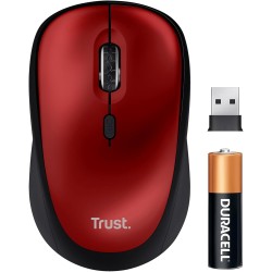 Trust Yvi+ Souris sans Fil Silencieuse avec Conception Durable, 800-1600 DPI, pour Gauchers et Droitiers, Récepteur USB Stockabl