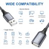 RAVIAD Câble Rallonge USB 2.0 1M, Câble Extension USB 2.0 Mâle A vers Femelle A Nylon Tressé Compatible pour Clé USB, Hub USB, D