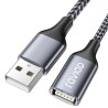 RAVIAD Câble Rallonge USB 2.0 3M, Câble Extension USB 2.0 Mâle A vers Femelle A Nylon Tressé Compatible pour Clé USB, Hub USB, D