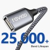 RAVIAD Câble Rallonge USB 2.0 3M, Câble Extension USB 2.0 Mâle A vers Femelle A Nylon Tressé Compatible pour Clé USB, Hub USB, D