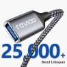 RAVIAD Câble Rallonge USB 3.0 2M, Câble Extension USB 3.0 Mâle A vers Femelle A 5Gbps Nylon Tressé Compatible pour Clé USB, Hub 