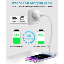 Câble USB C vers Lightning 1M-Lot de 2, [Certifié MFi] Cable iPhone USB C Cable Chargeur USBC Câble Lightning Cable Charge Rapid