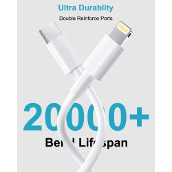 Câble USB C vers Lightning 1M-Lot de 2, [Certifié MFi] Cable iPhone USB C Cable Chargeur USBC Câble Lightning Cable Charge Rapid