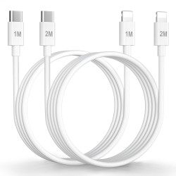 KINPEE Câble USB C vers Lightning 1M+2M [Certifié MFi],Cable Chargeur USBC Cable iPhone USB C Câble Lightning Cable Charge Rapid