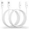 Câble USB C vers Lightning 2M-Lot de 2[Certifié MFi], Cable iPhone USB C Cable Chargeur USBC Câble Lightning Cable Charge Rapide