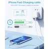 Câble USB C vers Lightning 2M-Lot de 2[Certifié MFi], Cable iPhone USB C Cable Chargeur USBC Câble Lightning Cable Charge Rapide