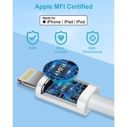 Câble USB C vers Lightning 2M-Lot de 2[Certifié MFi], Cable iPhone USB C Cable Chargeur USBC Câble Lightning Cable Charge Rapide