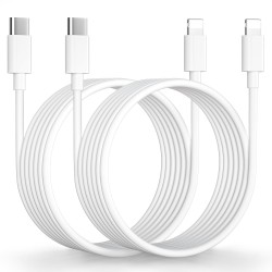 KINPEE Cable iPhone 3M/Lot de 2[Certifié MFi], Cable USB C vers Lightning Câble Lightning cable iPhone USB C cable Charge Rapide