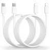 KINPEE Cable iPhone 3M/Lot de 2[Certifié MFi], Cable USB C vers Lightning Câble Lightning cable iPhone USB C cable Charge Rapide