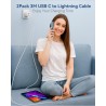 KINPEE Cable iPhone 3M/Lot de 2[Certifié MFi], Cable USB C vers Lightning Câble Lightning cable iPhone USB C cable Charge Rapide