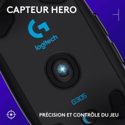 Logitech G305 Souris Gamer sans Fil, Capteur Gaming HERO, 12 000 PPP, Ultra-Léger, 6 Boutons Programmables, Batterie Longue Duré