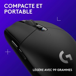 Logitech G305 Souris Gamer sans Fil, Capteur Gaming HERO, 12 000 PPP, Ultra-Léger, 6 Boutons Programmables, Batterie Longue Duré