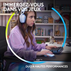 Logitech g305 souris gamer sans fil + logitech g435 lightspeed et bleutooth sans fil casque gaming, noir