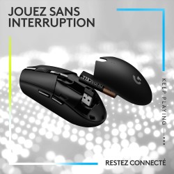 Logitech g305 souris gamer sans fil + logitech g435 lightspeed et bleutooth sans fil casque gaming, noir