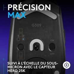 Logitech G G309 LIGHTSPEED Souris gaming sans fil Logitech, légère, switchs hybrides LIGHTFORCE, capteur HERO 25K, autonomie de 