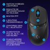 Logitech G G309 LIGHTSPEED Souris gaming sans fil Logitech, légère, switchs hybrides LIGHTFORCE, capteur HERO 25K, autonomie de 