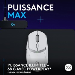 Logitech G G309 LIGHTSPEED Souris gaming sans fil Logitech, légère, switchs hybrides LIGHTFORCE, capteur HERO 25K, autonomie de 