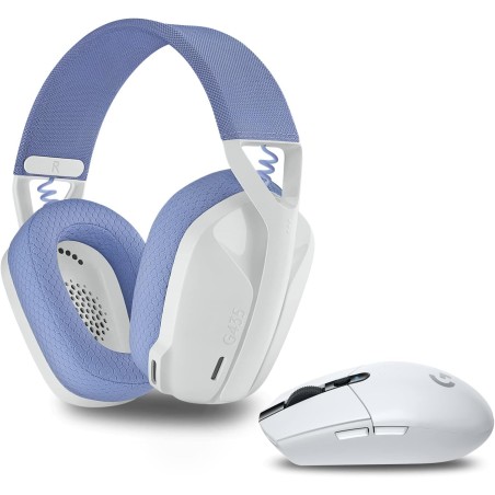 Logitech g305 souris gamer sans fil + logitech g435 lightspeed et bleutooth sans fil casque gaming, blanc