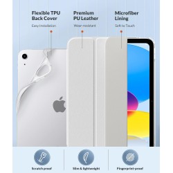 MoKo Coque pour iPad (A16) 11e Génération 11Pouces 2025, iPad 10e Gén 10,9" 2022,Étui avec Coque Arrière en TPU Souple à Rabat a