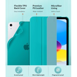 MoKo Coque pour iPad (A16) 11e Génération 11Pouces 2025, iPad 10e Gén 10,9" 2022, Étui avec Coque Arrière TPU Souple à Rabat, Su