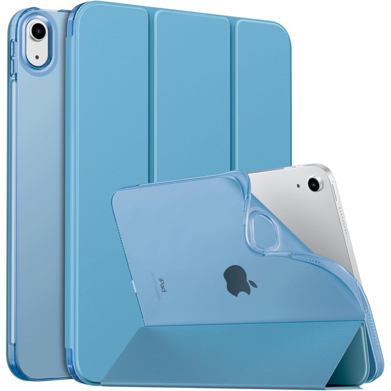 MoKo Coque pour iPad (A16) 11e Gén 11" 2025, iPad 10e Gén 10,9" 2022, Étui avec Coque Arrière en TPU Souple à Rabat avec Support