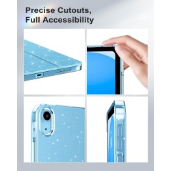 MoKo Coque pour iPad (A16) 11e Génération 11 Pouces 2025/iPad 10e Gén 10,9" 2022, Étui Scintillant, Housse avec Coque Arrière en