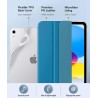 MoKo Coque pour iPad (A16) 11e Gén 11" 2025, iPad 10e Gén 10,9" 2022, Étui avec Coque Arrière en TPU Souple à Rabat avec Support