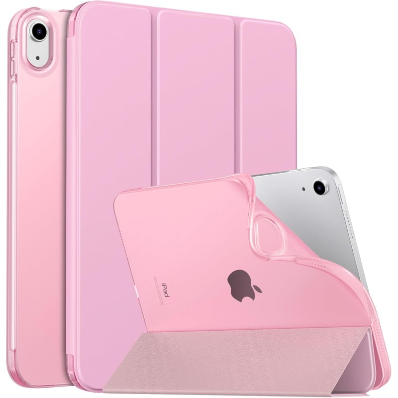 MoKo Coque pour iPad (A16) 11e Gén 11" 2025, iPad 10e Gén 10,9" 2022, Étui avec Coque Arrière en TPU Souple à Rabat avec Support