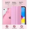 MoKo Coque pour iPad (A16) 11e Gén 11" 2025, iPad 10e Gén 10,9" 2022, Étui avec Coque Arrière en TPU Souple à Rabat avec Support