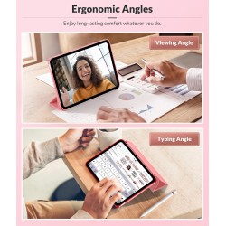 MoKo Coque pour iPad (A16) 11e Gén 11Pouces 2025, iPad 10e Gén 10,9" 2022,Étui avec Coque Arrière en TPU Souple à Rabat avec Sup