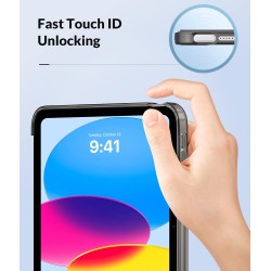 MoKo Coque pour iPad (A16) 11e Gén 11" 2025, iPad 10e Gén 10,9" 2022, Étui avec Coque Arrière en TPU Souple à Rabat avec Support