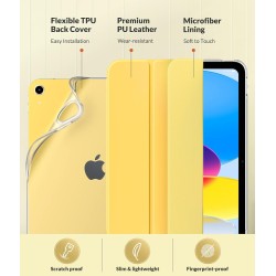 MoKo Coque pour iPad (A16) 11e Génération 11Pouces 2025, iPad 10e Gén 10,9" 2022, Étui avec Coque Arrière en TPU Souple à Rabat 