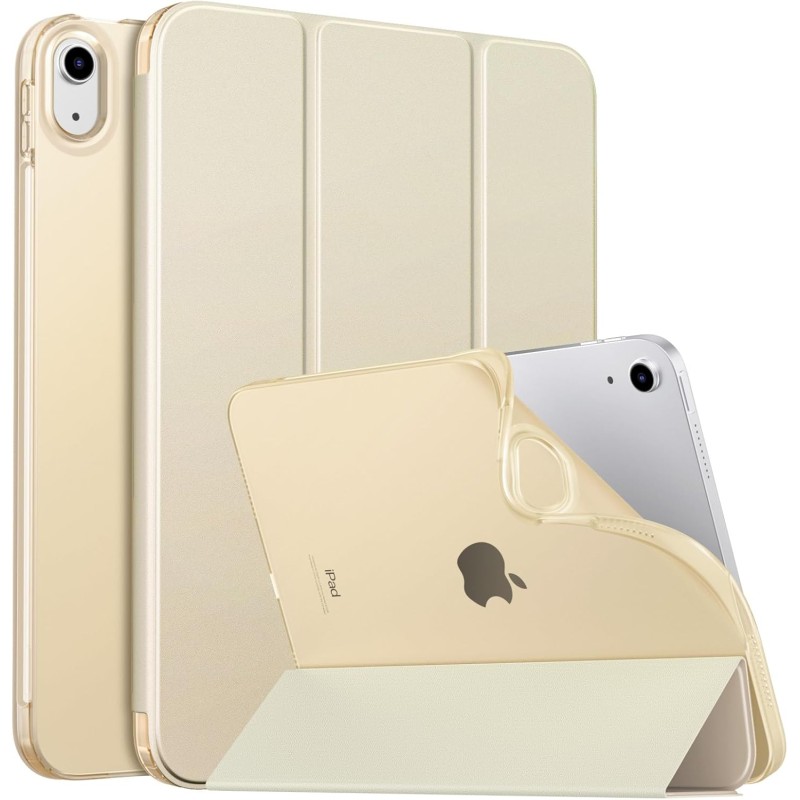 MoKo Coque pour iPad (A16) 11e Gén 11" 2025, iPad 10e Gén 10,9" 2022, Étui avec Coque Arrière en TPU Souple à Rabat avec Support