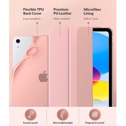 MoKo Coque pour iPad (A16) 11e Génération 11Pouces 2025, iPad 10e Gén 10,9" 2022, Étui avec Coque Arrière en TPU Souple à Rabat 