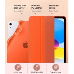 Moko coque pour ipad (a16) 11e génération 11pouces 2025, ipad 10e gén 10,9" 2022,étui avec coque arrière en tpu souple à rabat a