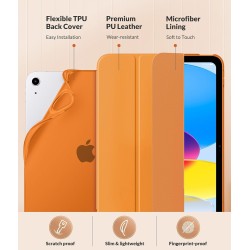 MoKo Coque pour iPad (A16) 11e Génération 11Pouces 2025, iPad 10e Gén 10,9" 2022, Étui avec Coque Arrière TPU Souple à Rabat, Su