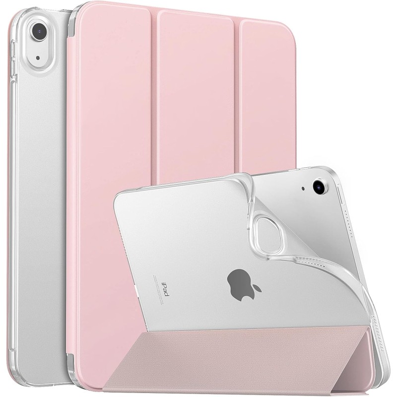 MoKo Coque pour iPad (A16) 11e Gén 11" 2025, iPad 10e Gén 10,9" 2022, Étui avec Coque Arrière en TPU Souple à Rabat avec Support