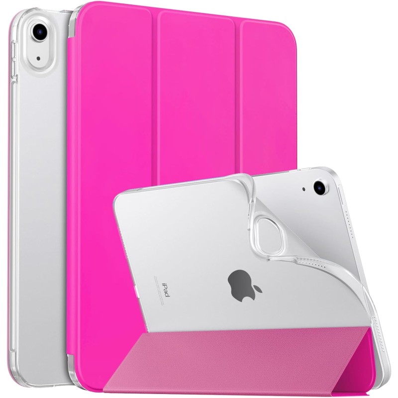 MoKo Coque pour iPad (A16) 11e Gén 11" 2025, iPad 10e Gén 10,9" 2022, Étui avec Coque Arrière en TPU Souple à Rabat avec Support