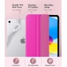 MoKo Coque pour iPad (A16) 11e Gén 11" 2025, iPad 10e Gén 10,9" 2022, Étui avec Coque Arrière en TPU Souple à Rabat avec Support
