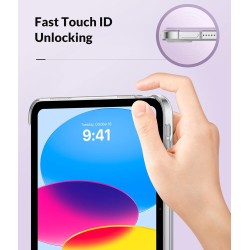 MoKo Coque pour iPad (A16) 11e Gén 11" 2025, iPad 10e Gén 10,9" 2022, Étui avec Coque Arrière en TPU Souple à Rabat avec Support