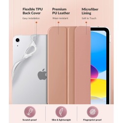 MoKo Coque pour iPad (A16) 11e Génération 11Pouces 2025, iPad 10e Gén 10,9" 2022, Étui avec Coque Arrière TPU Souple à Rabat, Su