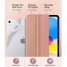 MoKo Coque pour iPad (A16) 11e Génération 11Pouces 2025, iPad 10e Gén 10,9" 2022, Étui avec Coque Arrière TPU Souple à Rabat, Su