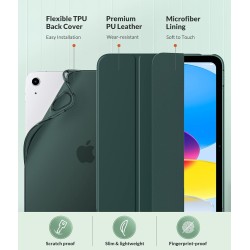 MoKo Coque pour iPad (A16) 11e Génération 11Pouces 2025, iPad 10e Gén 10,9" 2022, Étui avec Coque Arrière TPU Souple à Rabat, Su