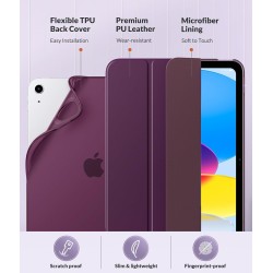 MoKo Coque pour iPad (A16) 11e Génération 11Pouces 2025, iPad 10e Gén 10,9" 2022, Étui avec Coque Arrière en TPU Souple à Rabat 