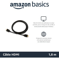 Amazon basics hdmi cable, 3-pack, 6ft, 4k@60hz, high-speed 4k hdmi 2.0 cord (18gbps), 2160p, 48 bit, compatible with tv/ps5/xbox