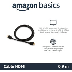 Amazon Basics Lot de 24 câbles HDMI 4K de 1.8 m - Haute performance 18 Gbps avec Ethernet, 4K@60Hz, 2160p, Noir